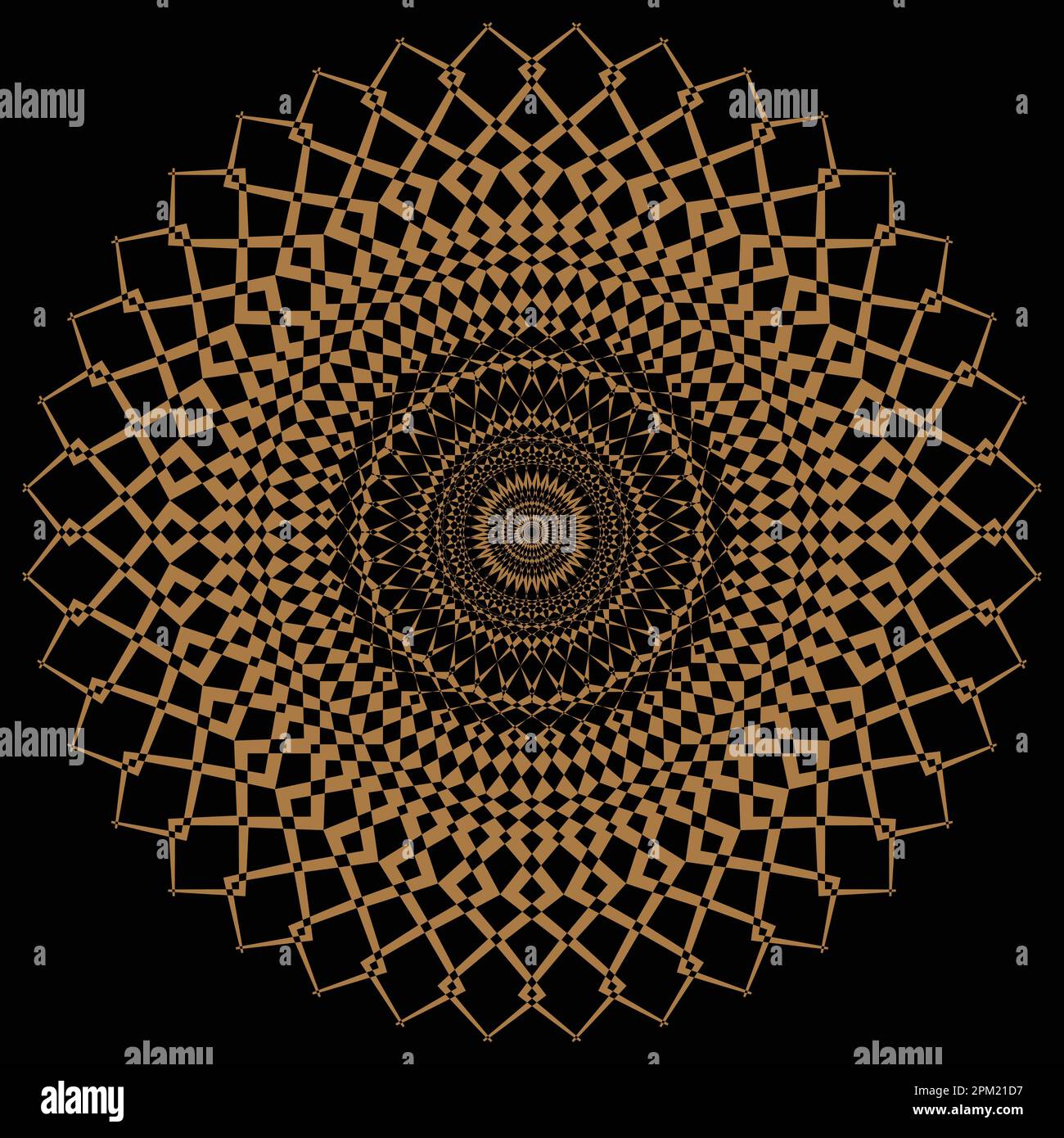 Gold mandala with a pattern in the center Stock Vector