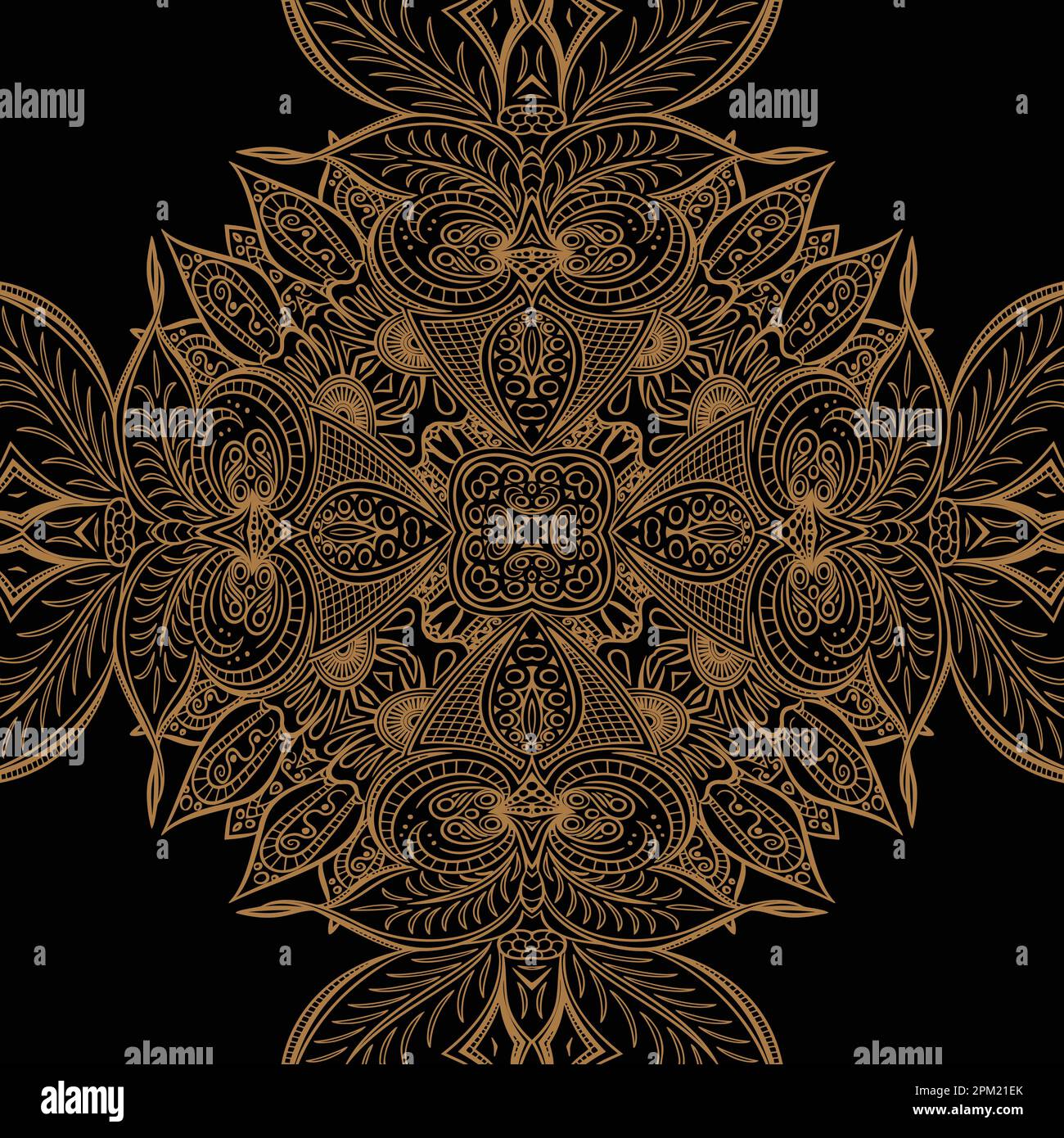 Gold and black background with a floral pattern Stock Vector Image ...
