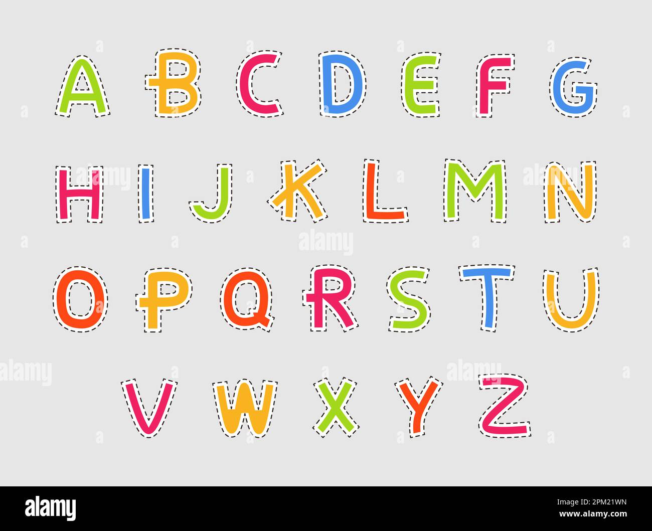 Sewing fonts, alphabet or abc for kids vector Stock Vector Image & Art