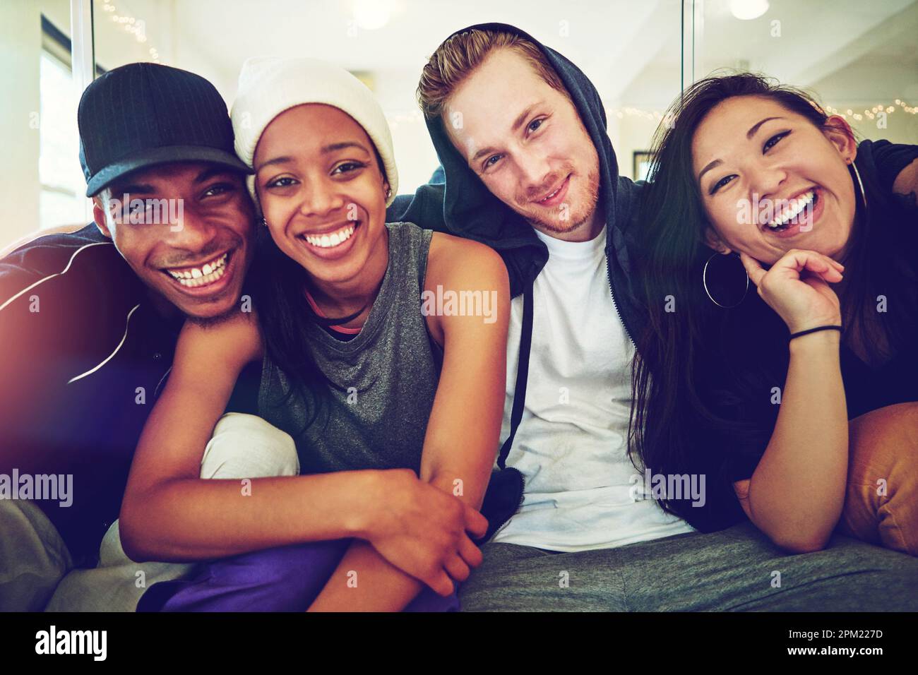 The realest hip hop crew around. Portrait of a group of young dancers in a dance studio. Stock Photo