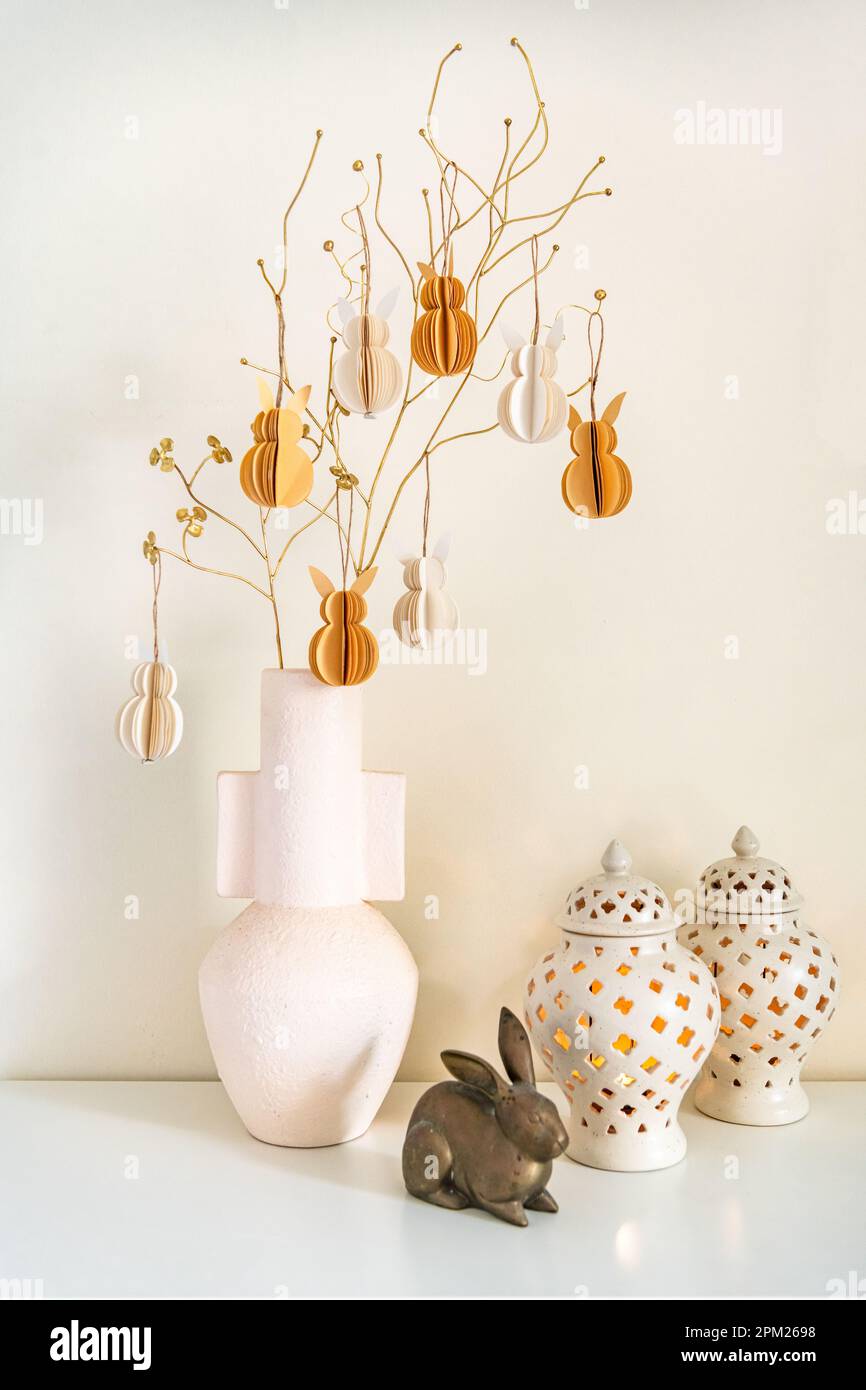 Easter Display of Decorations, Candles, Lanterns and Ornaments in an