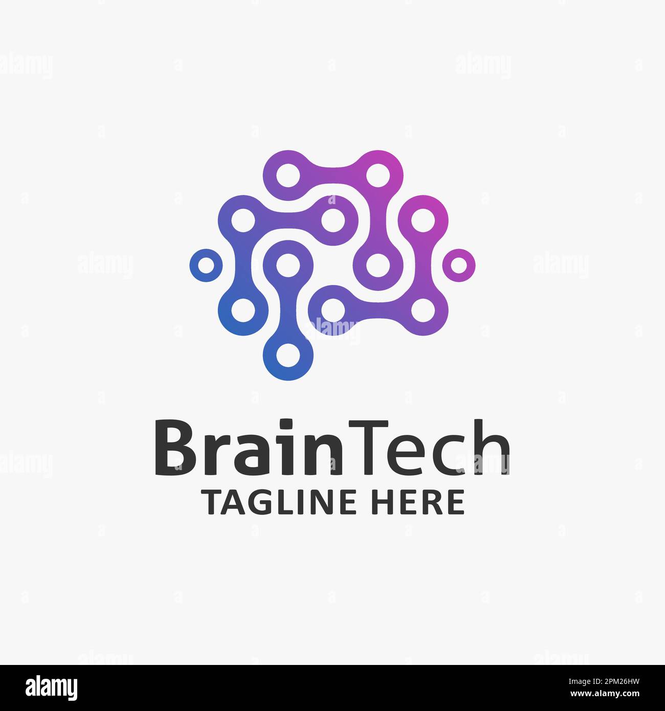 Brain tech logo design Stock Vector