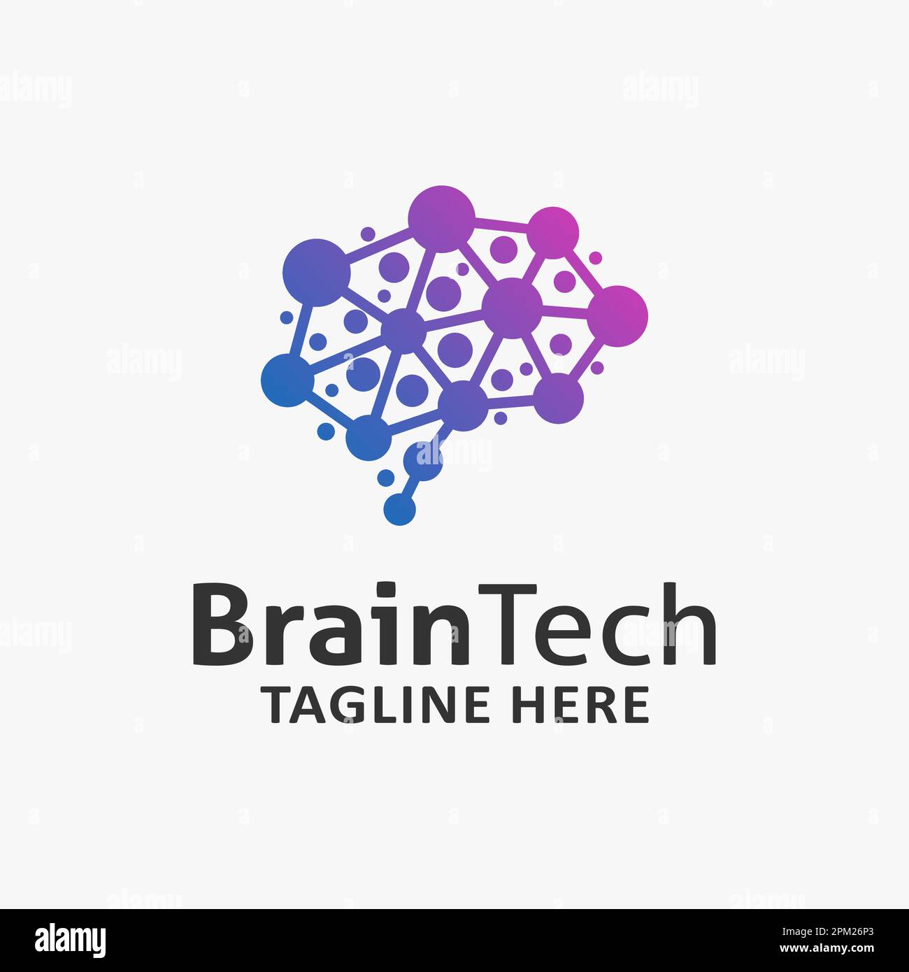 Brain tech logo design Stock Vector