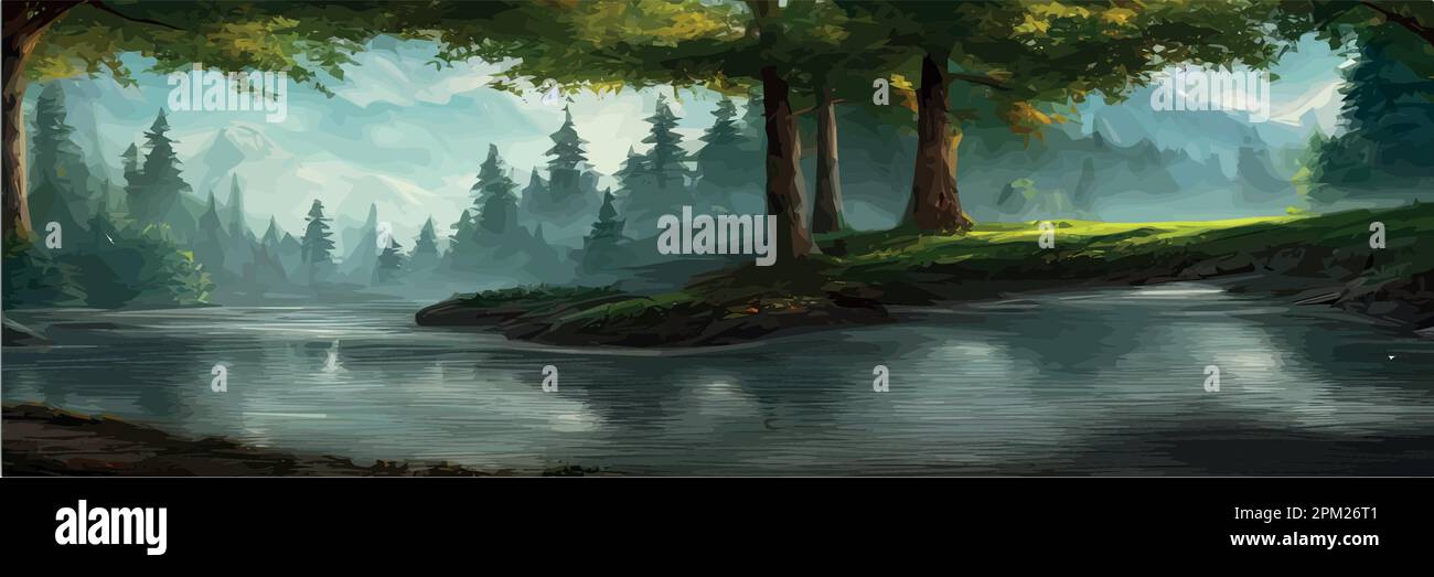 Foggy alps Stock Vector Images - Alamy
