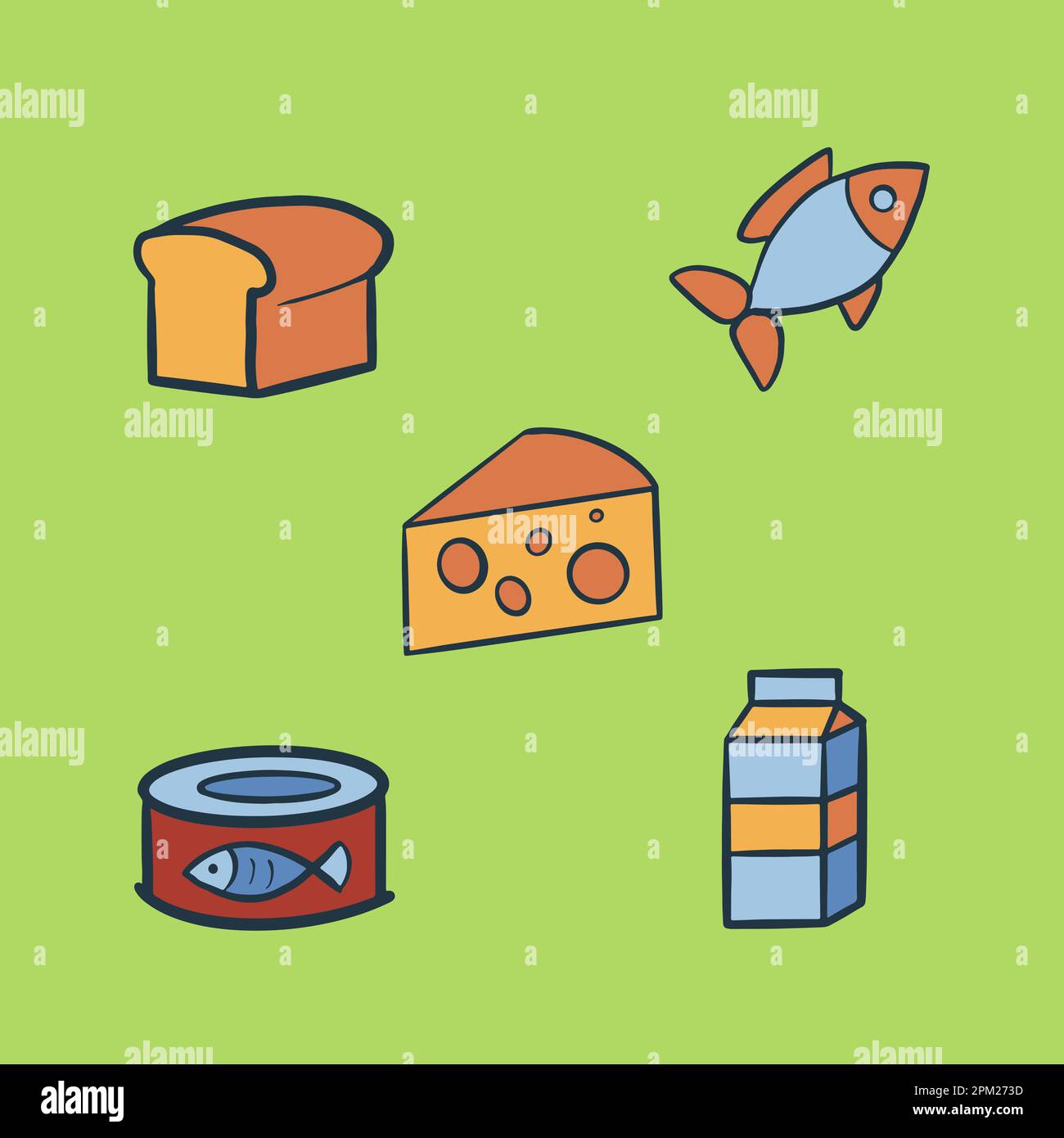 Artistic food icon set. Color illustration for application. Vector ...