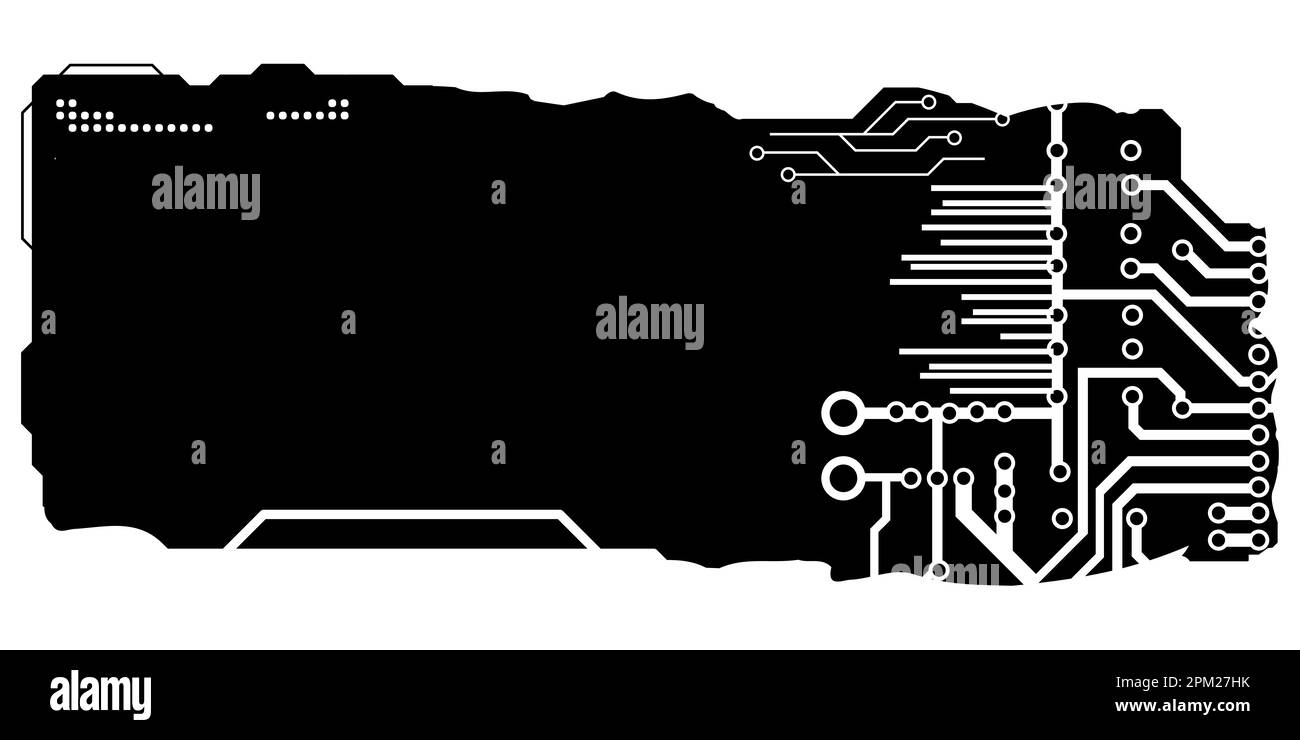 Tech Rectangle Design Rectangular design clipart in tech style isolated on white. Short tech ...