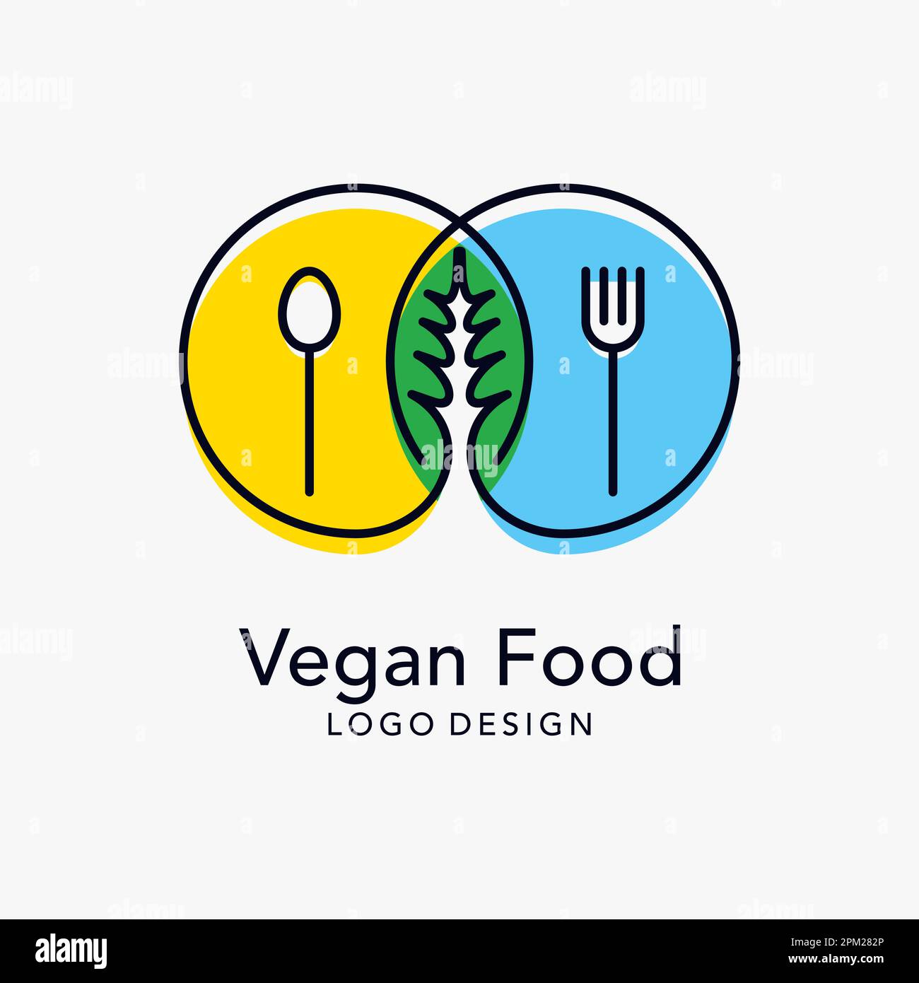Vegan food logo design Stock Vector Image & Art Alamy
