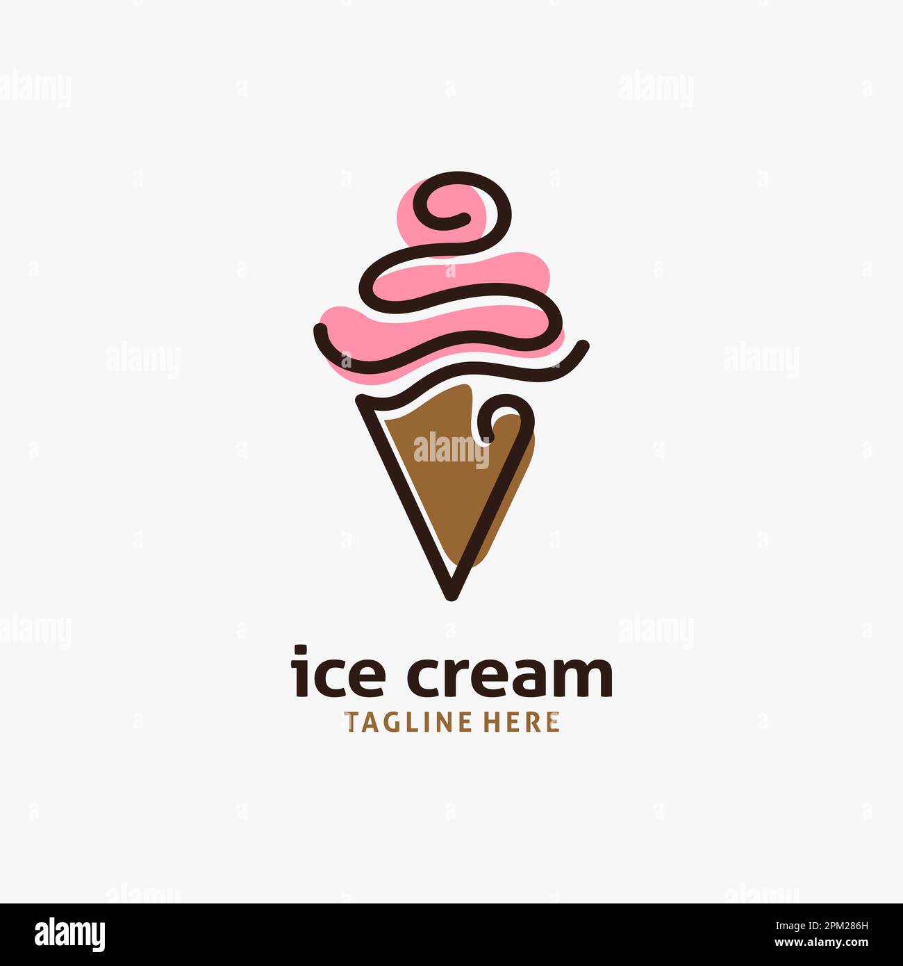 Ice cream cone logo design Stock Vector