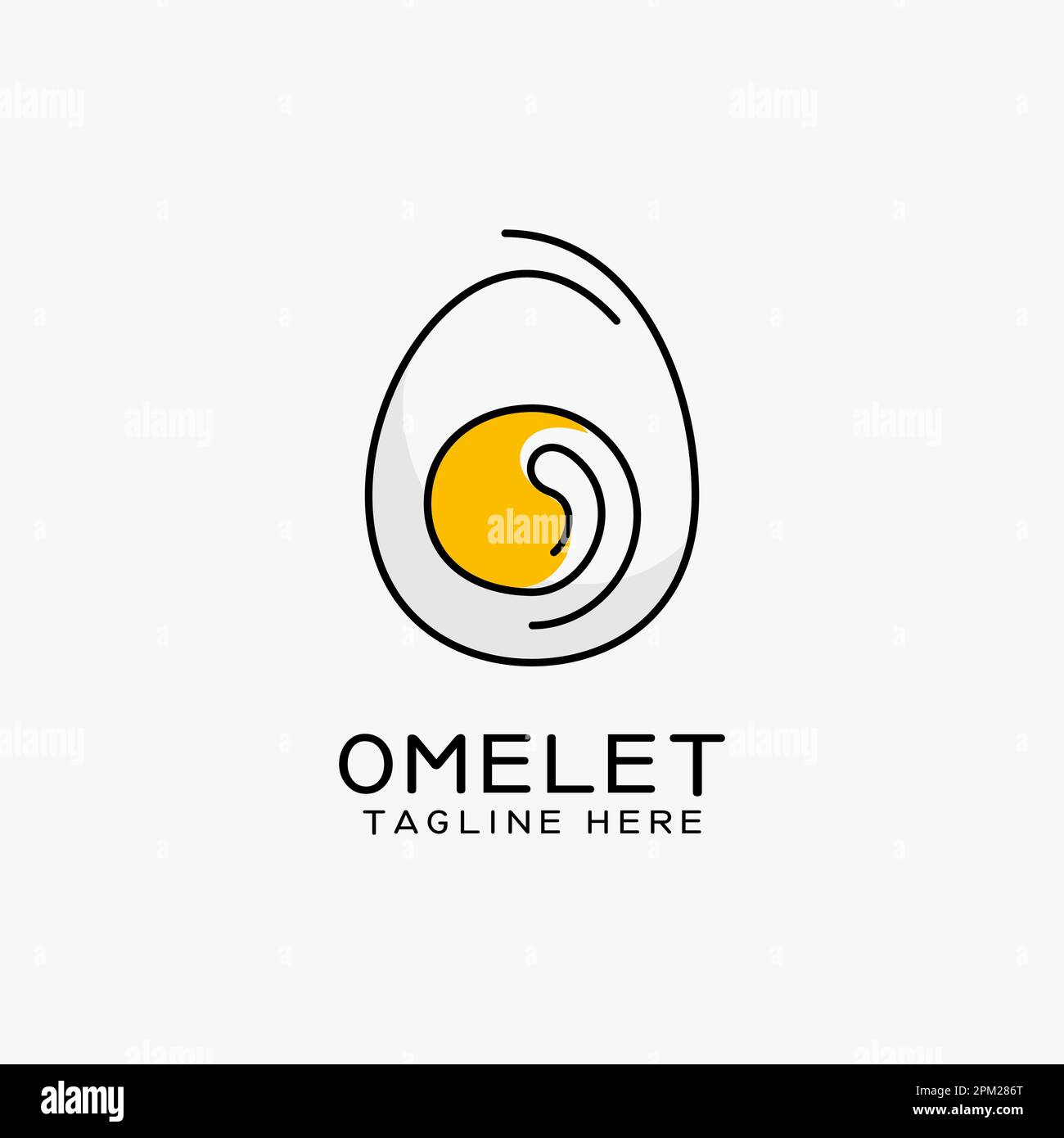 Egg line art logo design Stock Vector