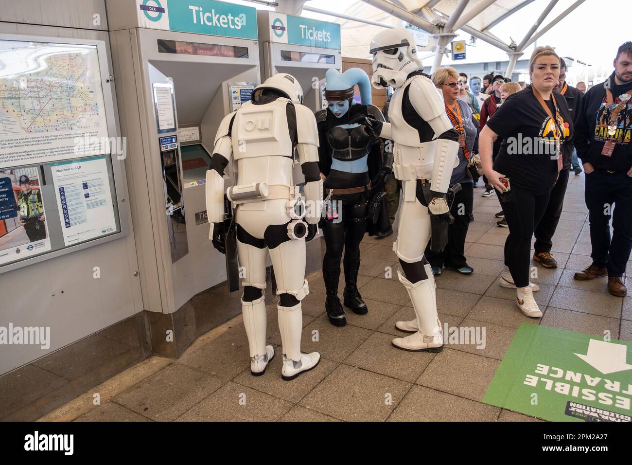 © Jeff Moore 09/04/2023 Star Wars Fans arriving at the excel for the Star Wars celebration event