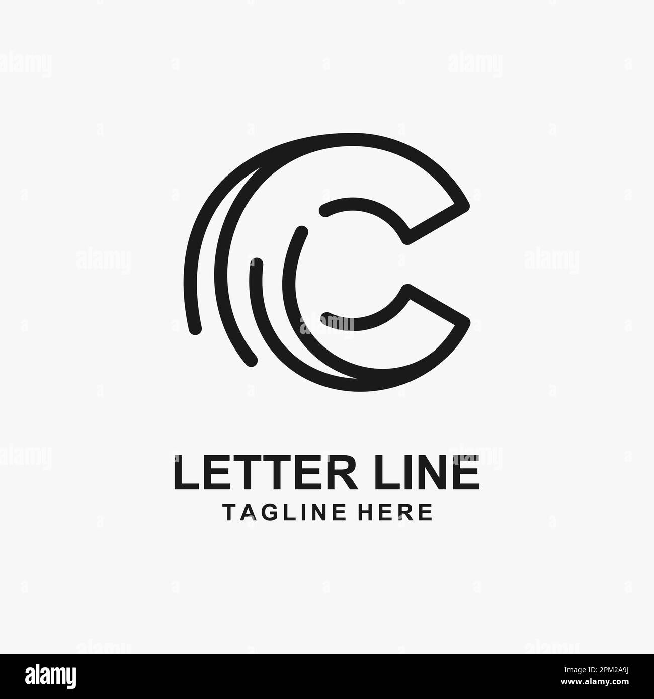 Letter C line logo design Stock Vector