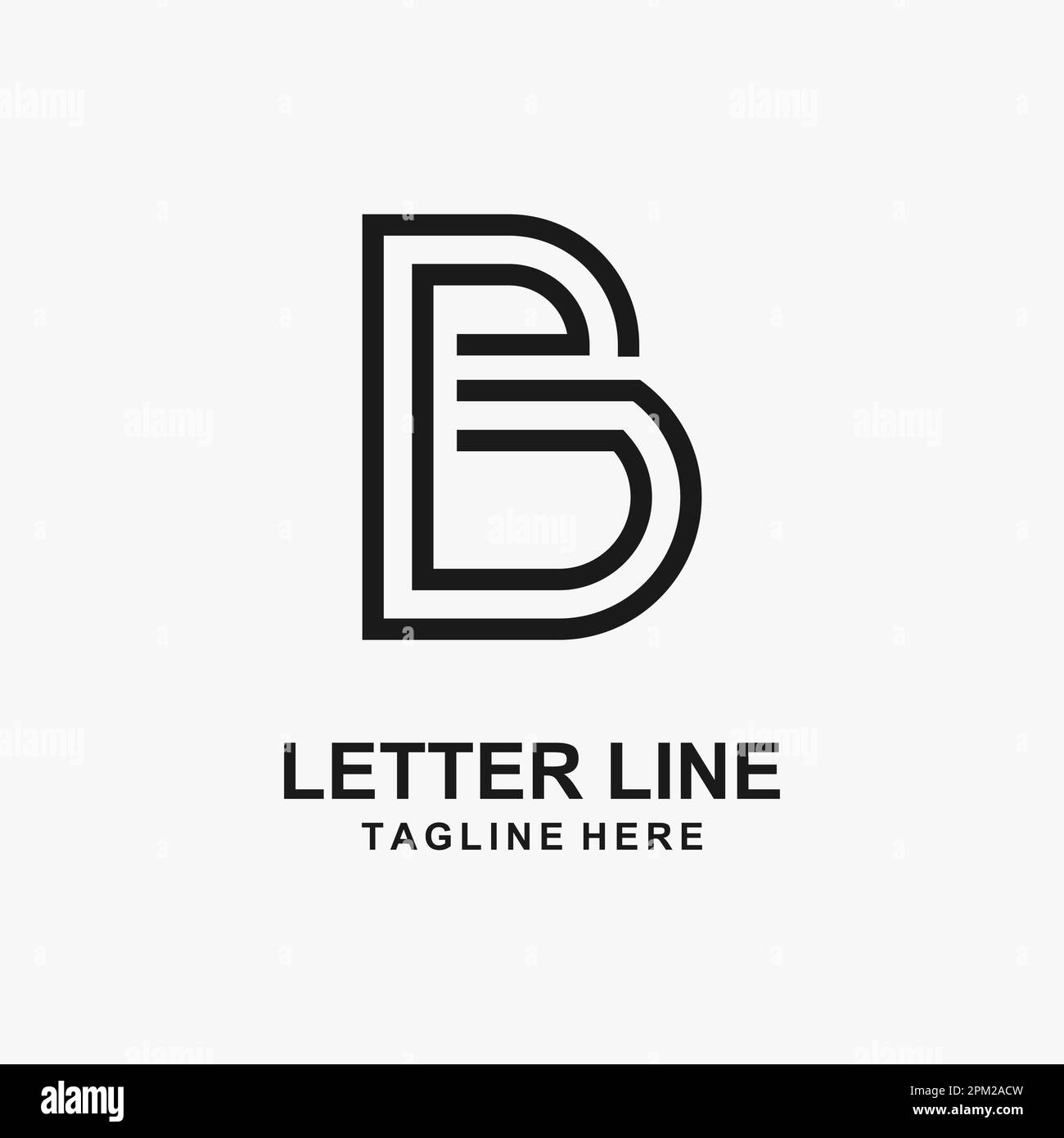 Letter B line logo design Stock Vector