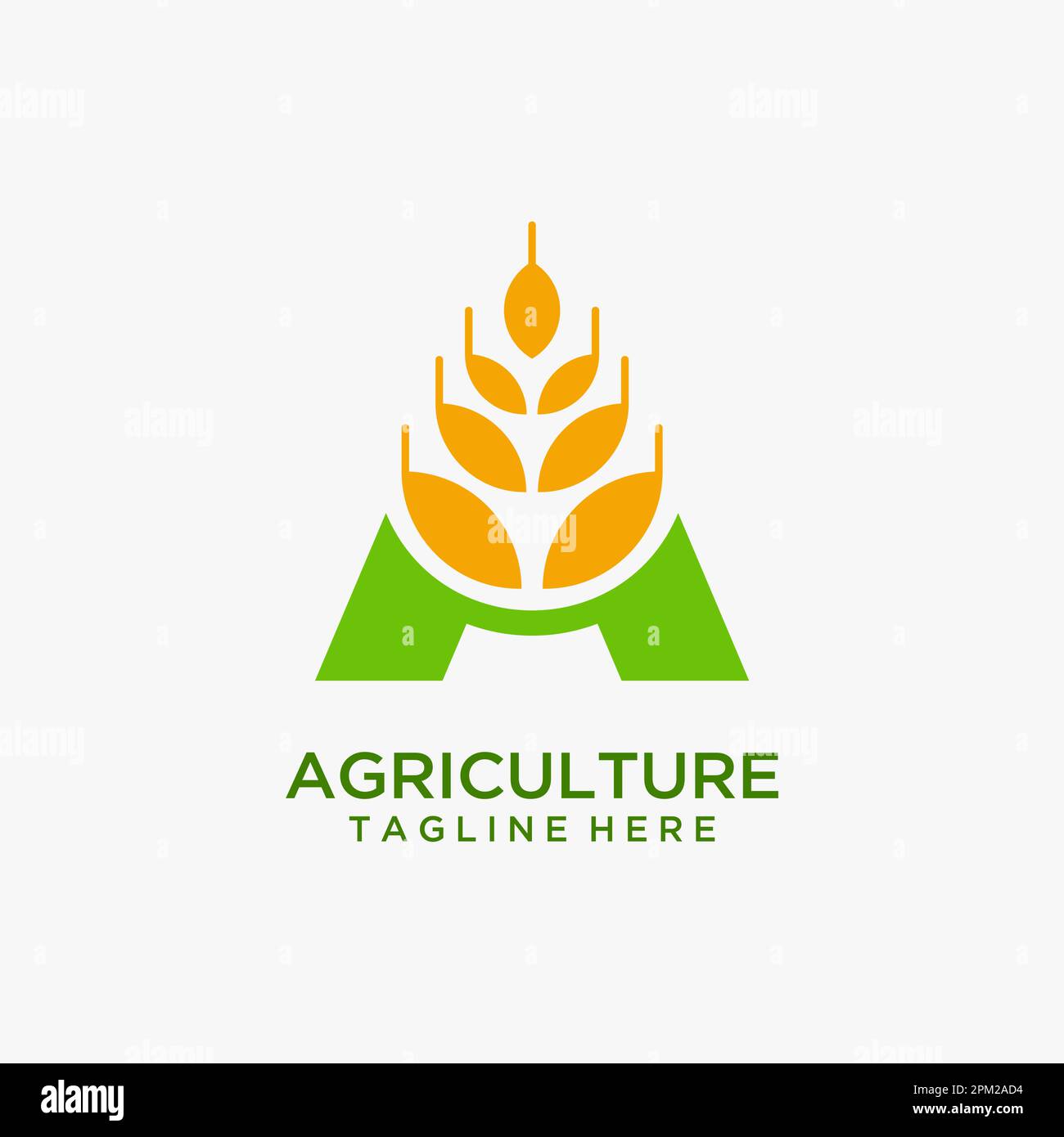 Letter A for agriculture logo design Stock Vector