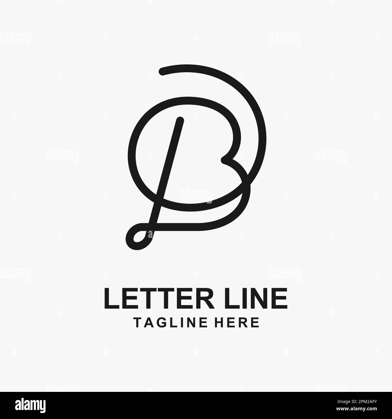 Letter B line logo design Stock Vector
