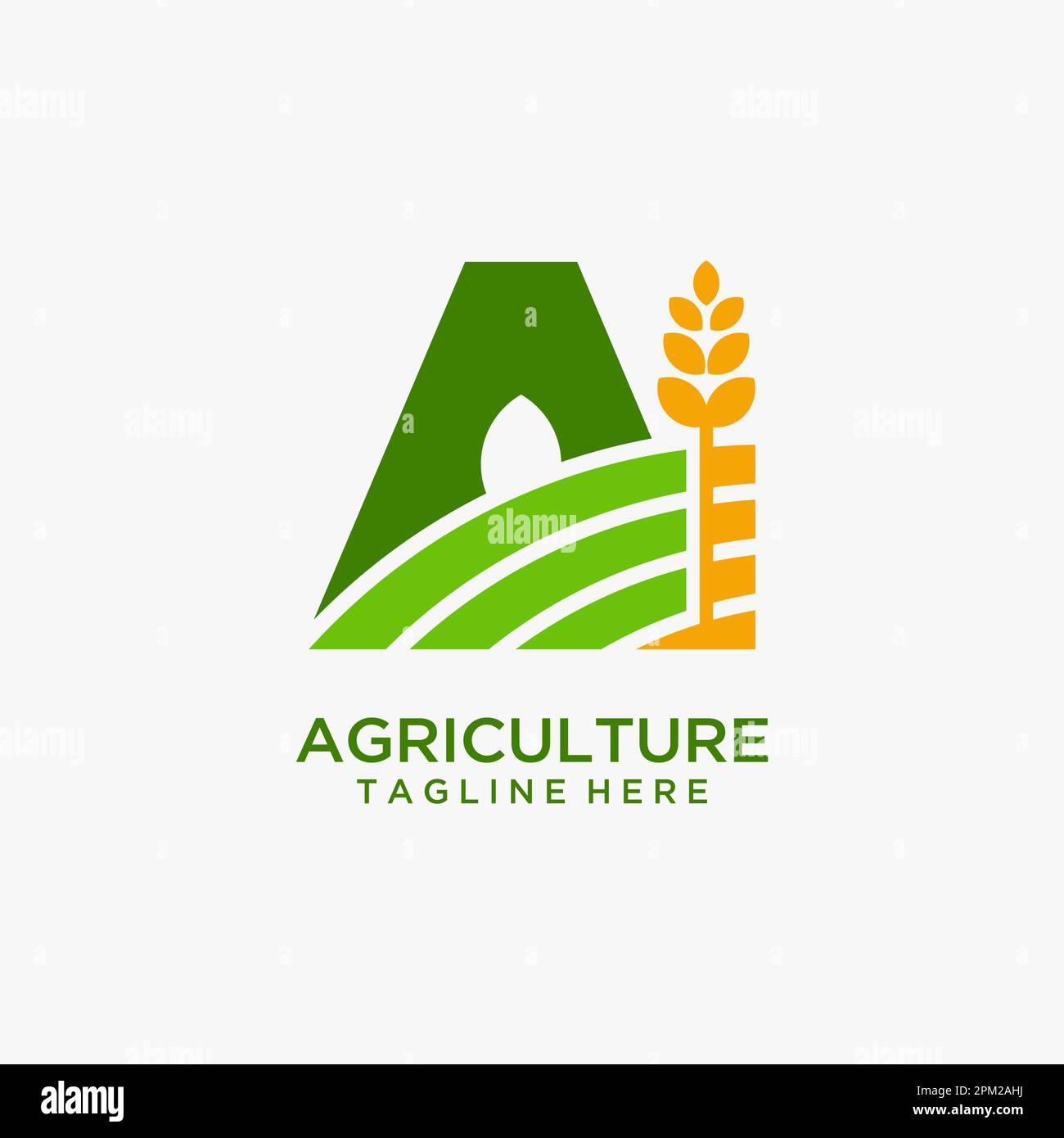 Letter A for agriculture logo design Stock Vector