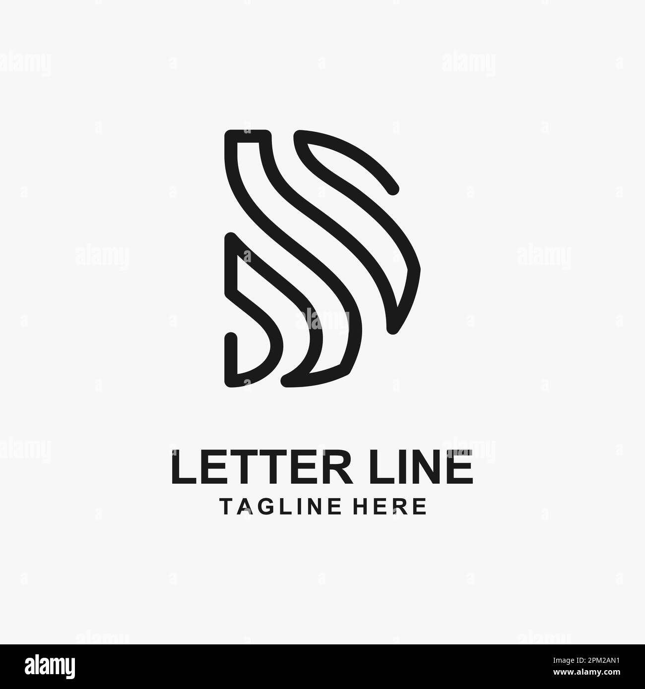 Letter D line logo design Stock Vector
