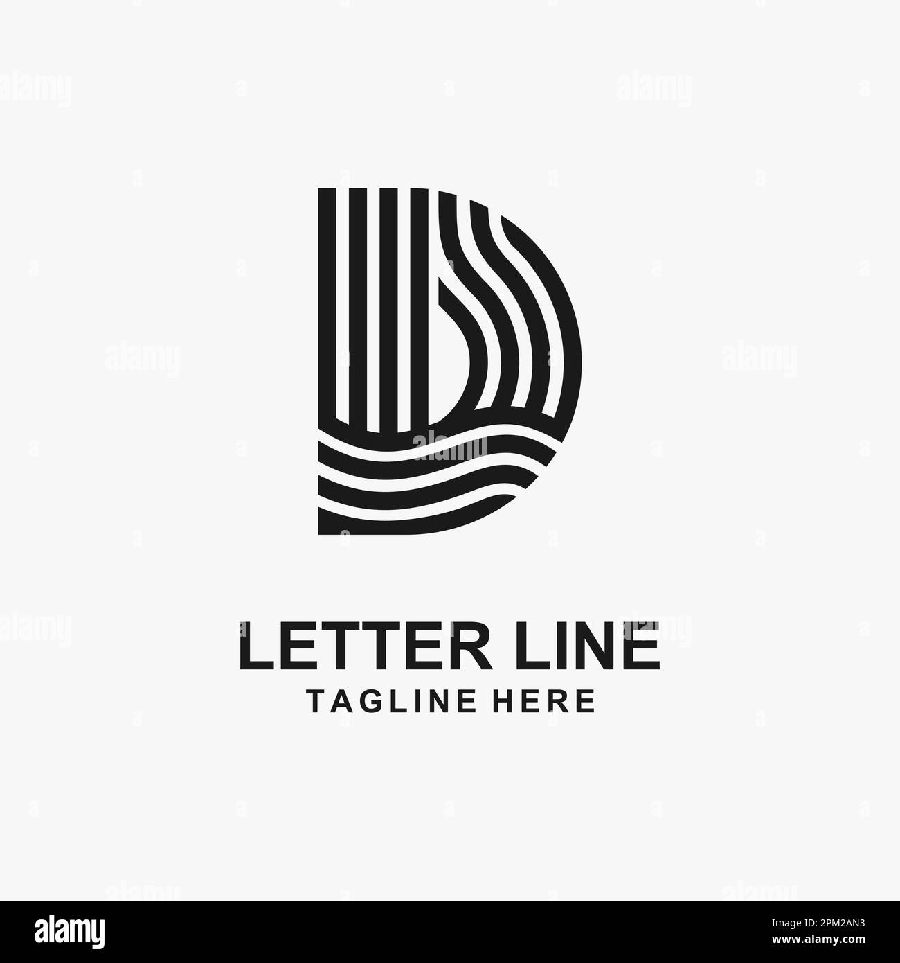 Letter D line logo design Stock Vector