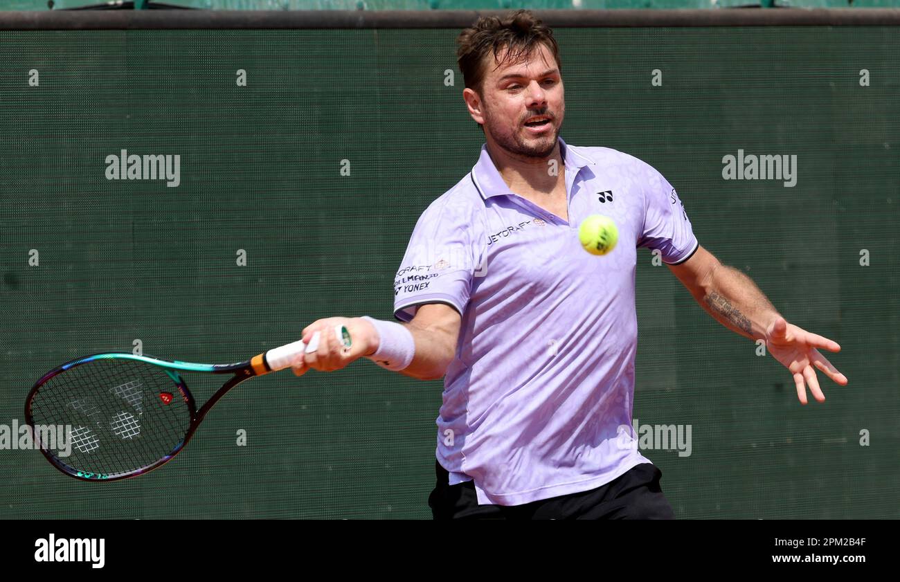 Roquebrune Cap Martin, France. 10th Apr, 2023. Stan Wawrinka of Switzerland  during day 2 of the Rolex Monte-Carlo Masters 2023, an ATP Masters 1000  tennis event on April 10, 2023 at Monte-Carlo