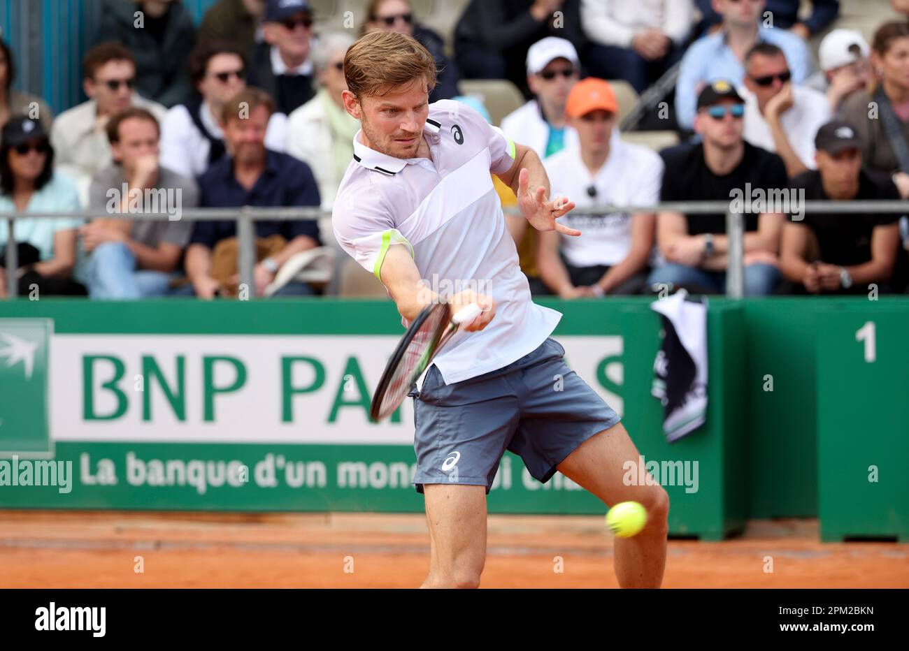 David Goffin of Belgium during day 2 of the Rolex Monte-Carlo Masters 2023,  an ATP Masters 1000 tennis event on April 10, 2023 at Monte-Carlo Country  Club in Roquebrune Cap Martin, France 