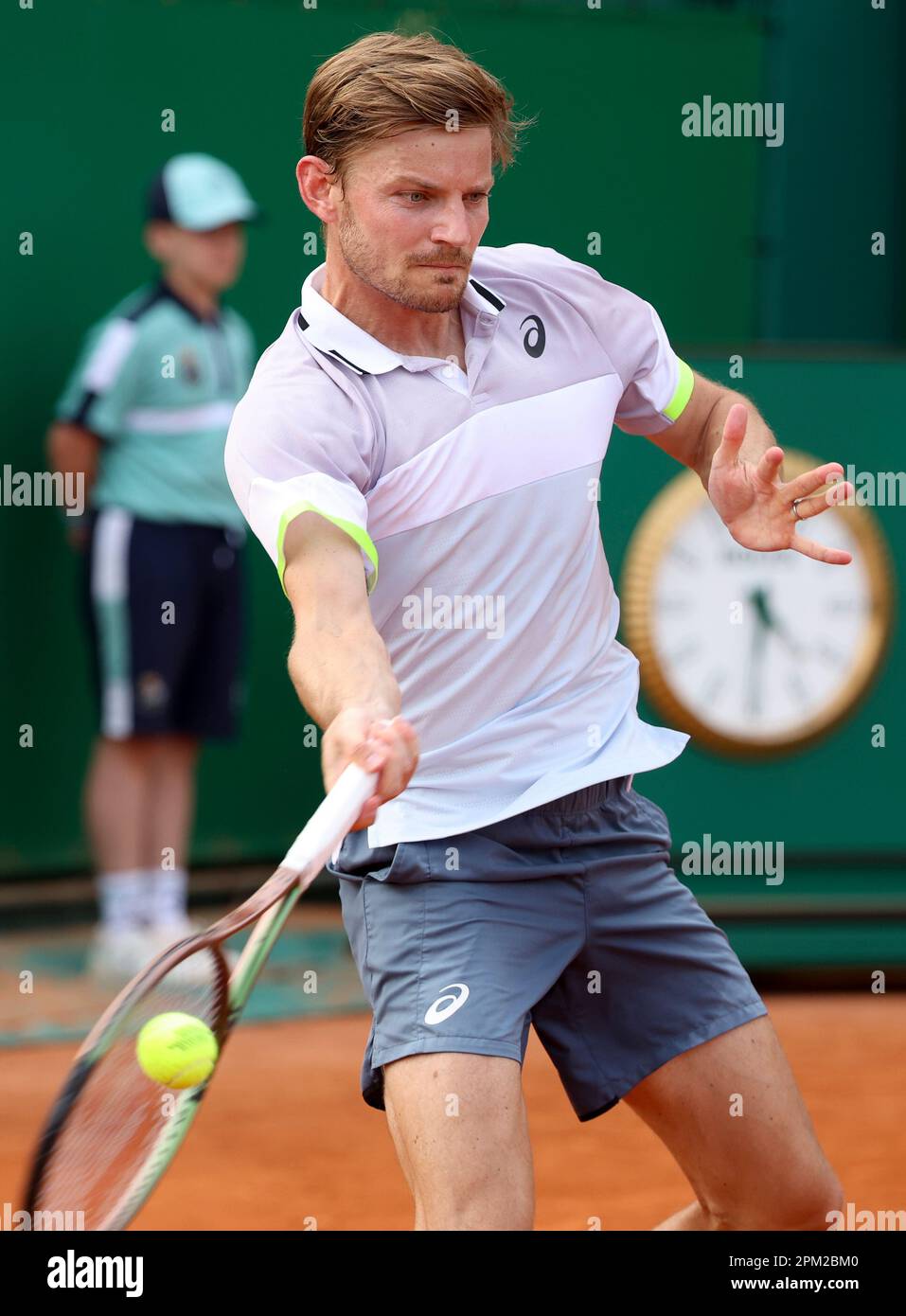David Goffin of Belgium during day 2 of the Rolex Monte-Carlo Masters 2023,  an ATP Masters 1000 tennis event on April 10, 2023 at Monte-Carlo Country  Club in Roquebrune Cap Martin, France -