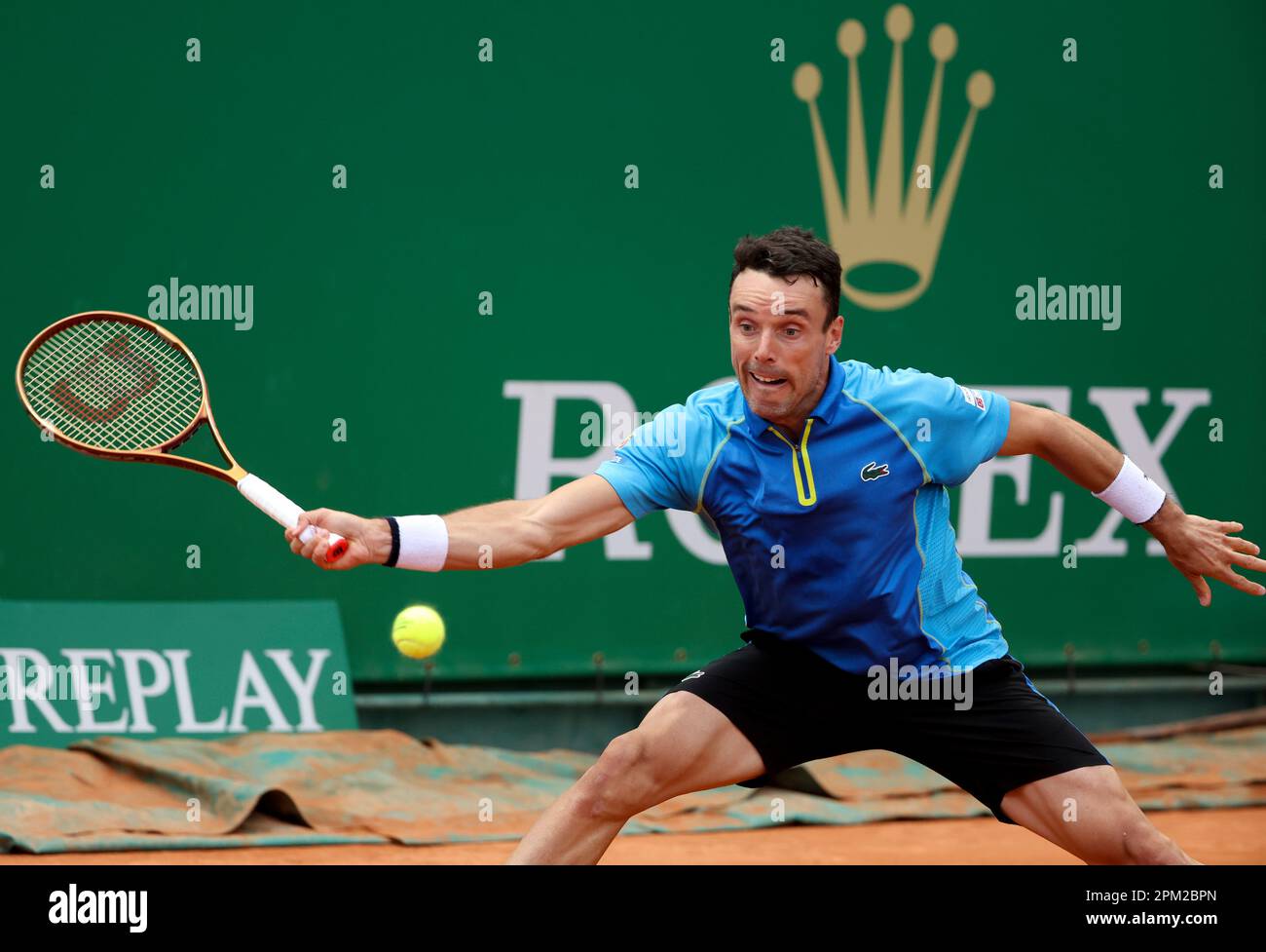 Roberto Bautista-Agut of Spain during day 2 of the Rolex Monte-Carlo  Masters 2023, an ATP Masters 1000 tennis event on April 10, 2023 at  Monte-Carlo Country Club in Roquebrune Cap Martin, France -