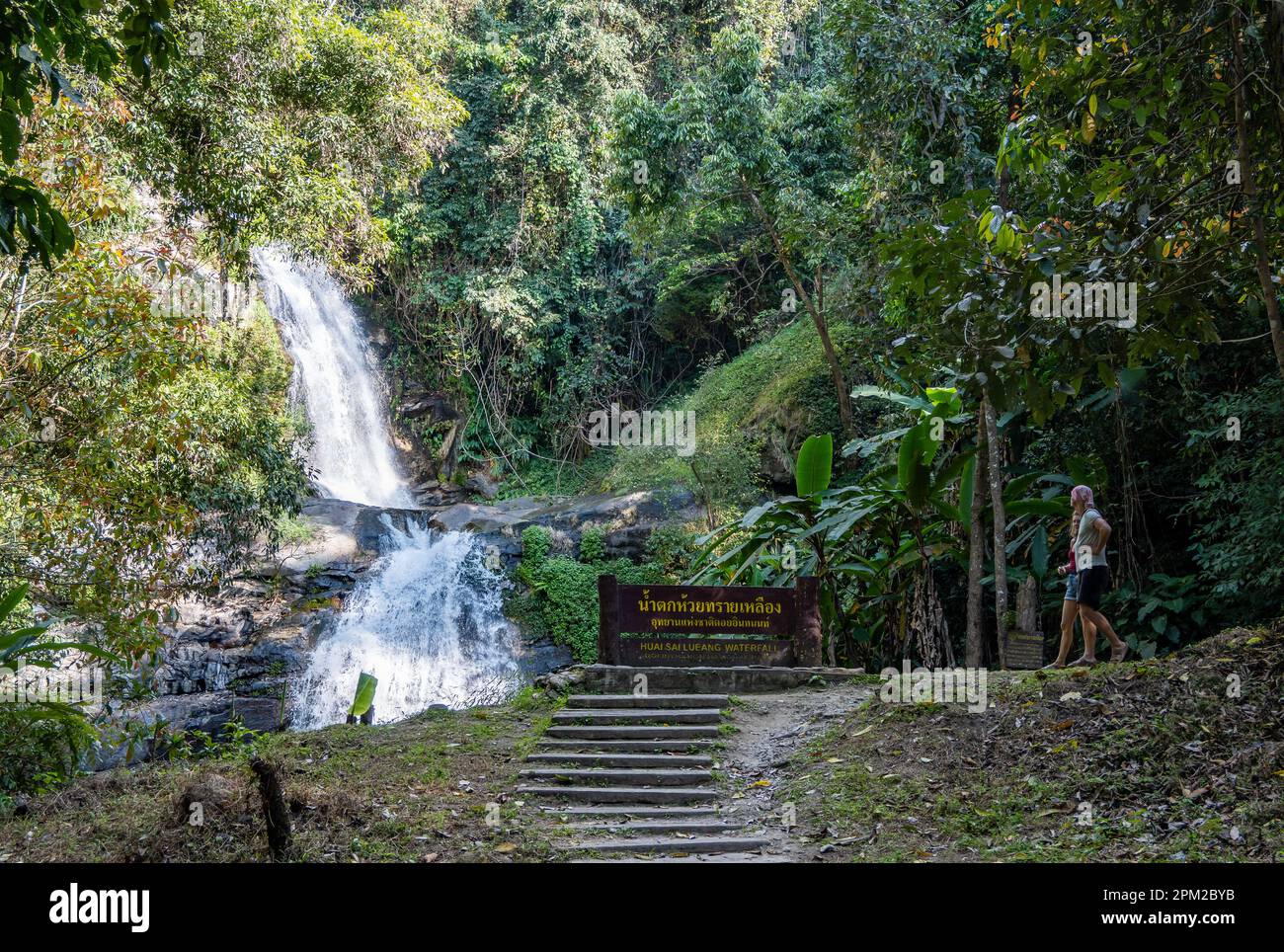 Huai Sai Lueang Waterfall. Doi Inthanon National Park, Chiang Mai,  Thailand. Stock Photo