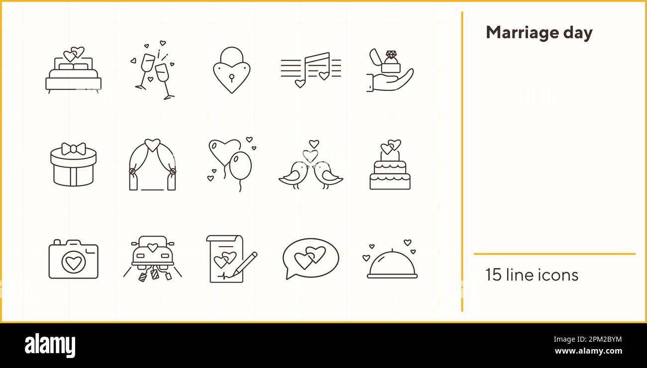 Marriage day line icons Stock Vector Image & Art - Alamy