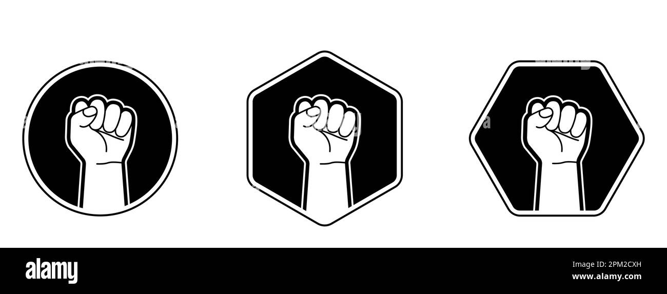 Fist icon. Protest concept. Empowerment icon. Fist clenched symbol ...