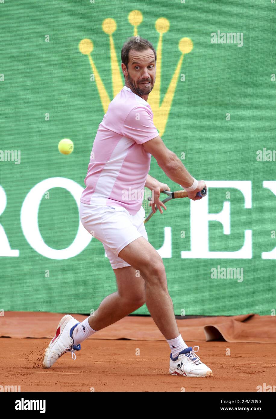 David Goffin of Belgium during day 2 of the Rolex Monte-Carlo Masters 2023,  an ATP Masters 1000 tennis event on April 10, 2023 at Monte-Carlo Country  Club in Roquebrune Cap Martin, France 