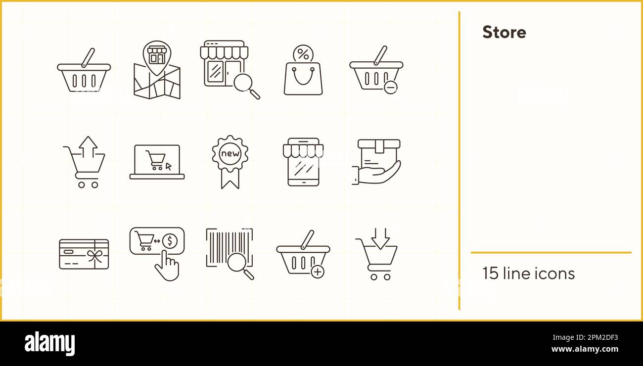 Store line icon set Stock Vector Image & Art - Alamy