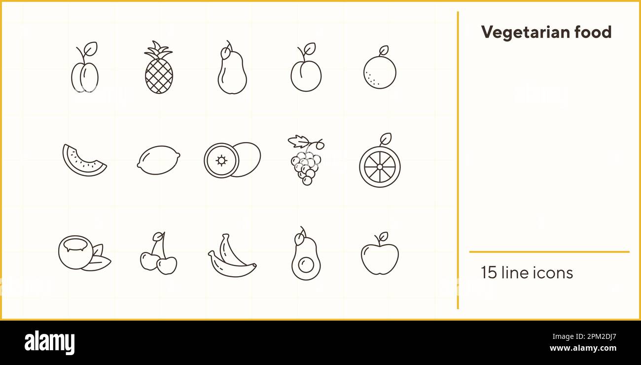 Vegetarian food icons Stock Vector Image & Art - Alamy