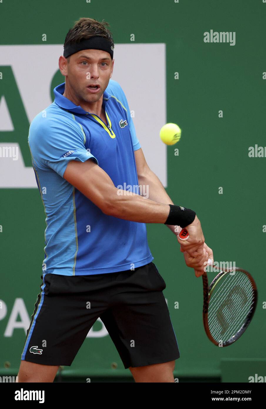 David Goffin of Belgium during day 2 of the Rolex Monte-Carlo Masters 2023,  an ATP Masters 1000 tennis event on April 10, 2023 at Monte-Carlo Country  Club in Roquebrune Cap Martin, France 