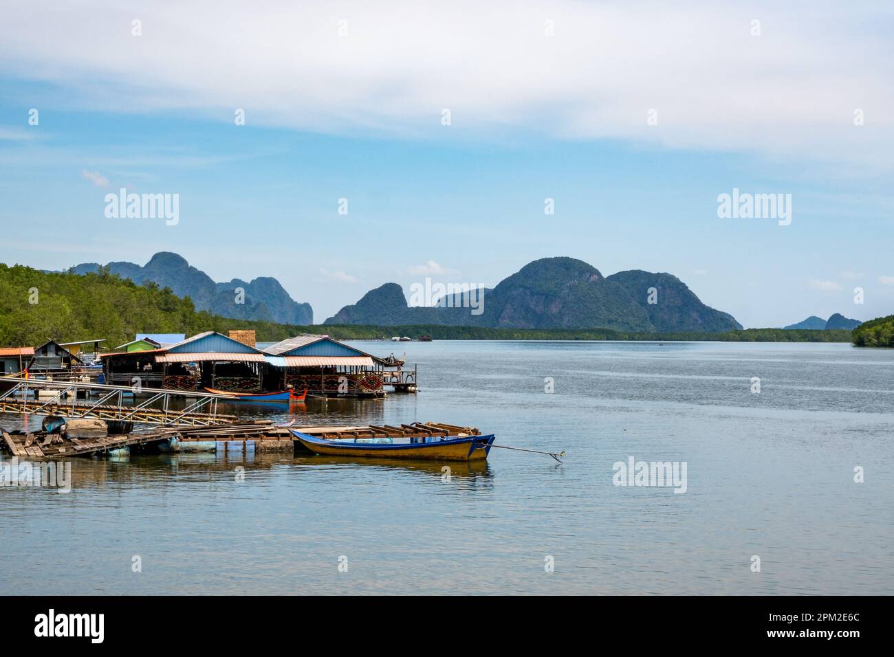 Boats along the Bang Lam River. Kalai, Thailand. Stock Photo