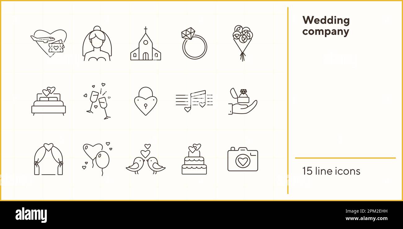 Wedding company icons Stock Vector Image & Art - Alamy
