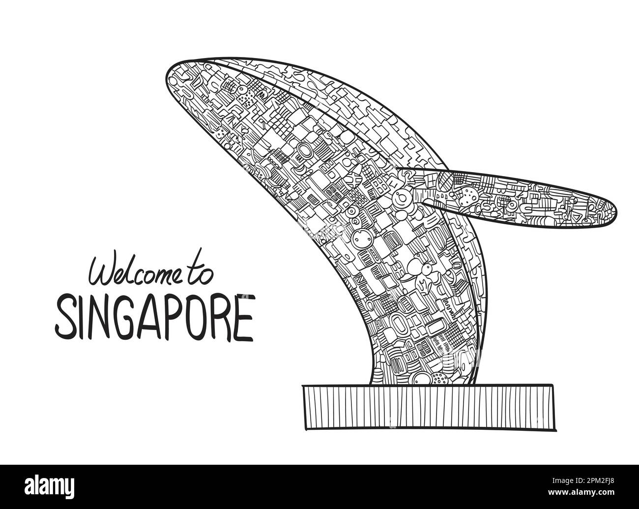 Welcome to singapore sculpture of man from the letters of the latin
