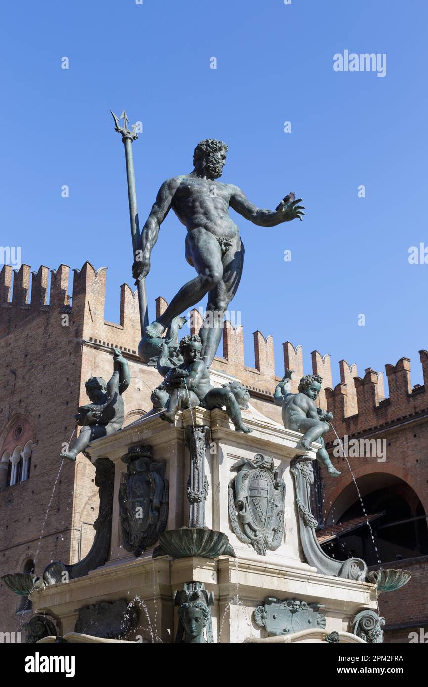 Fountain of Neptune, Piazza del Nettuno, Bologna, Italy Stock Photo