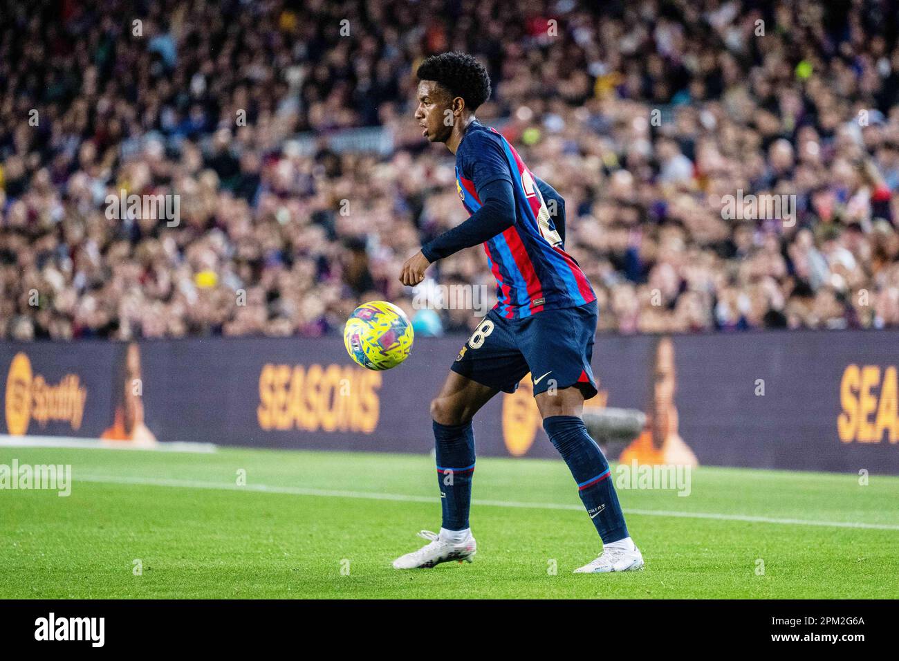 Alejandro Balde of FC Barcelona during the Spanish championship La Liga