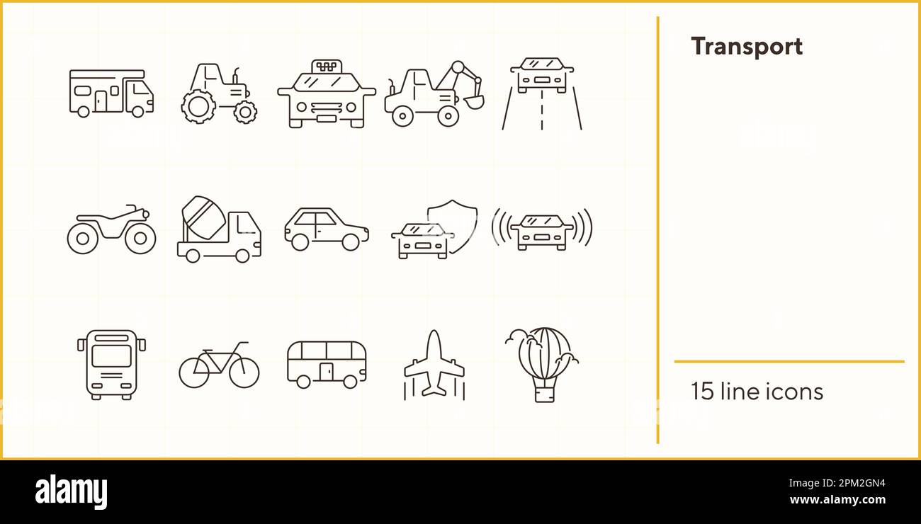 Transport line icon set Stock Vector Image & Art - Alamy