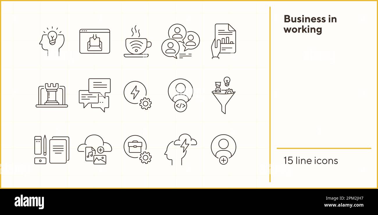 Business in working icons Stock Vector Image & Art - Alamy