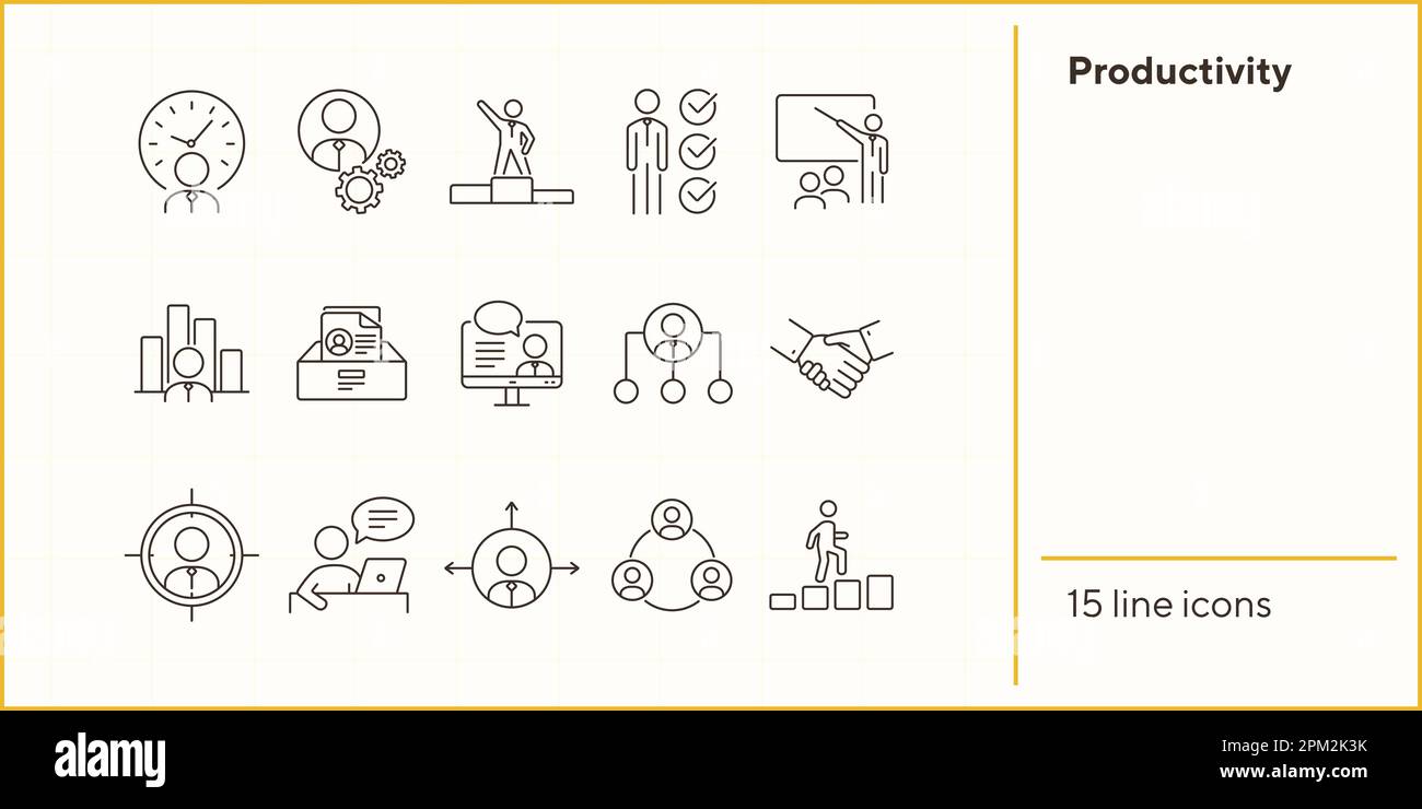 Productivity icons Stock Vector