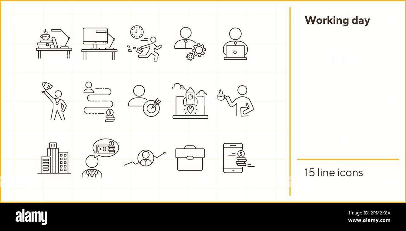 Weekday line icon set hi-res stock photography and images - Alamy