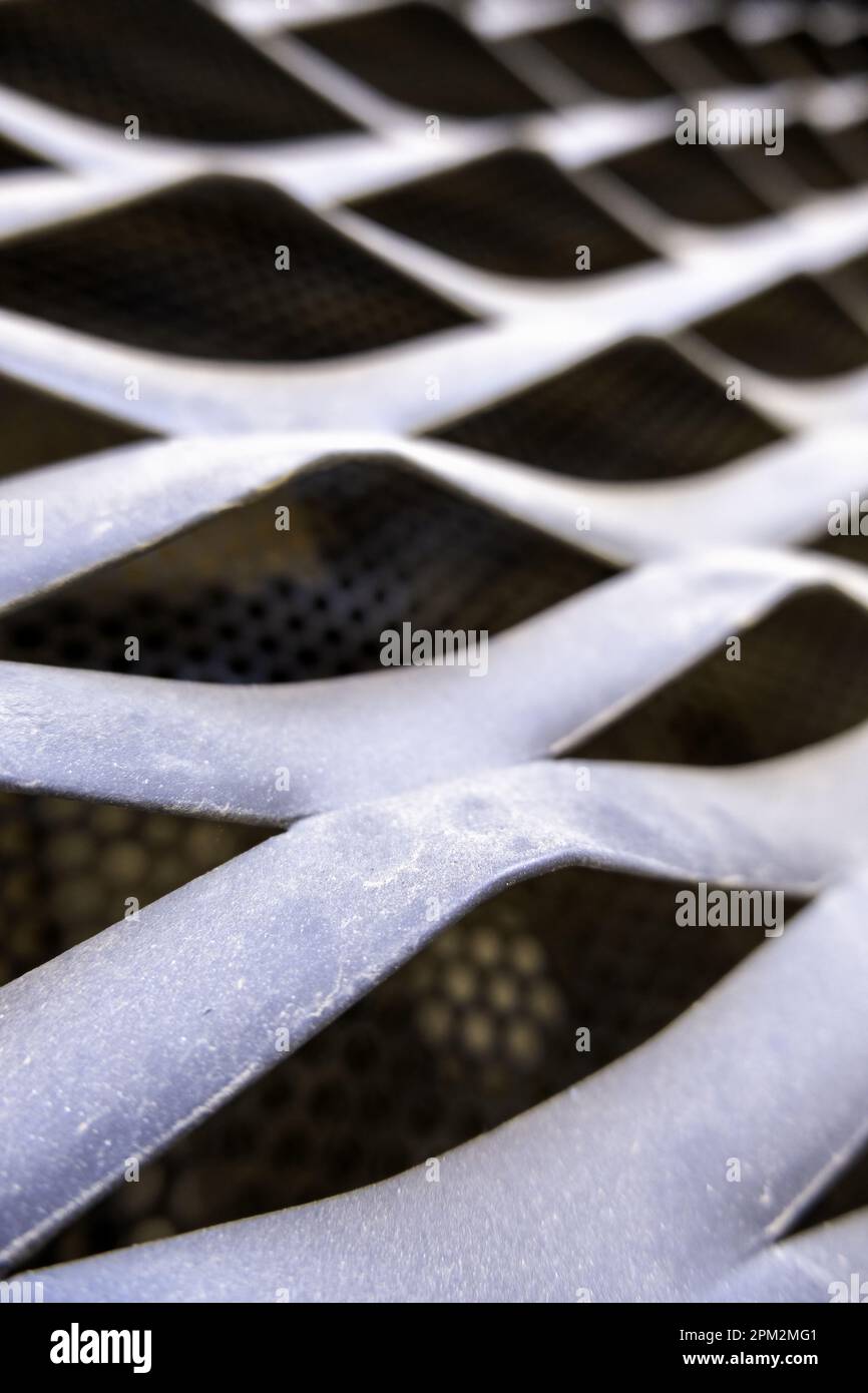 Detail of decorated metal fence for security and protection Stock Photo ...