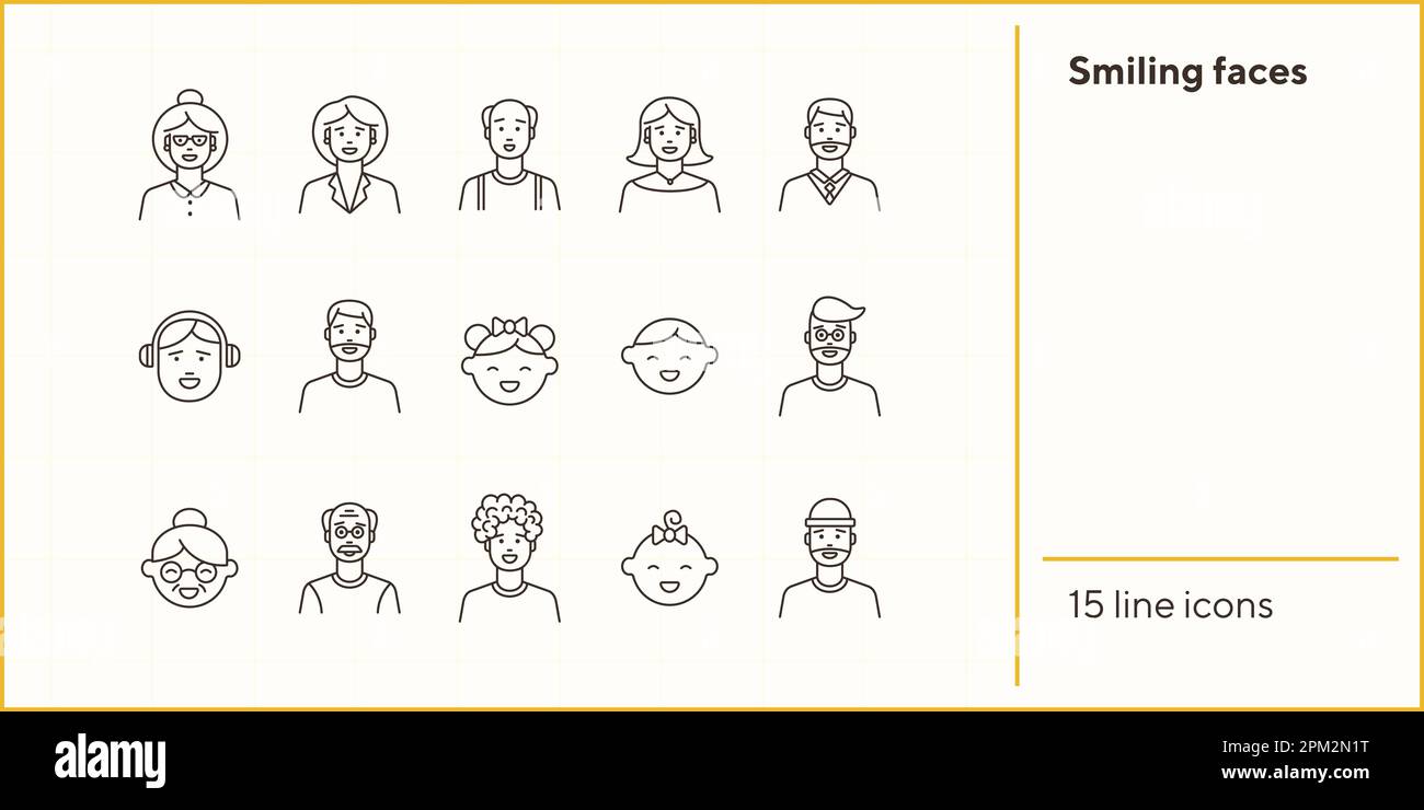 Smiling faces icons Stock Vector Image & Art - Alamy