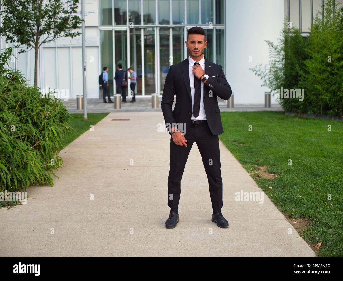 Stylish handsome young man wearing business suit Stock Photo - Alamy