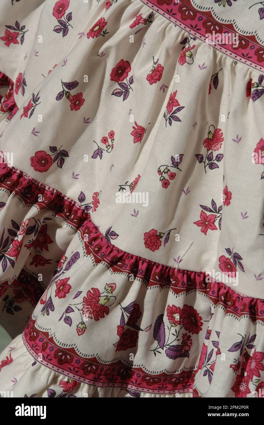 Dresses for girls in typical Provencal fabric Stock Photo