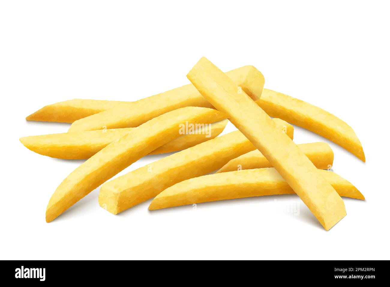 French fries. Roasted potato chips in deep fat fry oil potatoes. Yellow