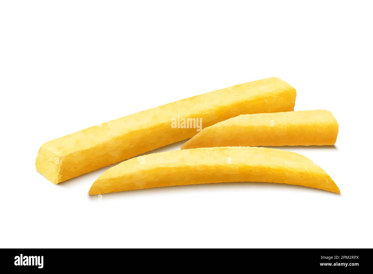 French fries. Roasted potato chips in deep fat fry oil potatoes. Yellow