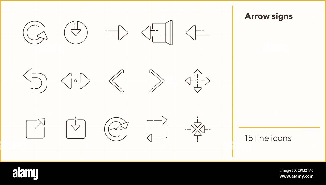 Set of vector arrow signs. Arrow concept. Line icon Stock Vector Image ...