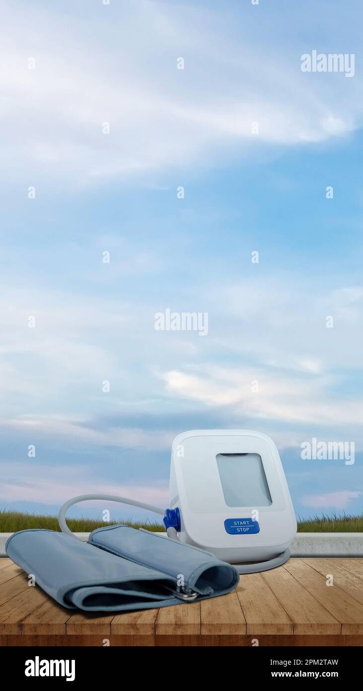 Digital monitor for measuring blood pressure. World hypertension day