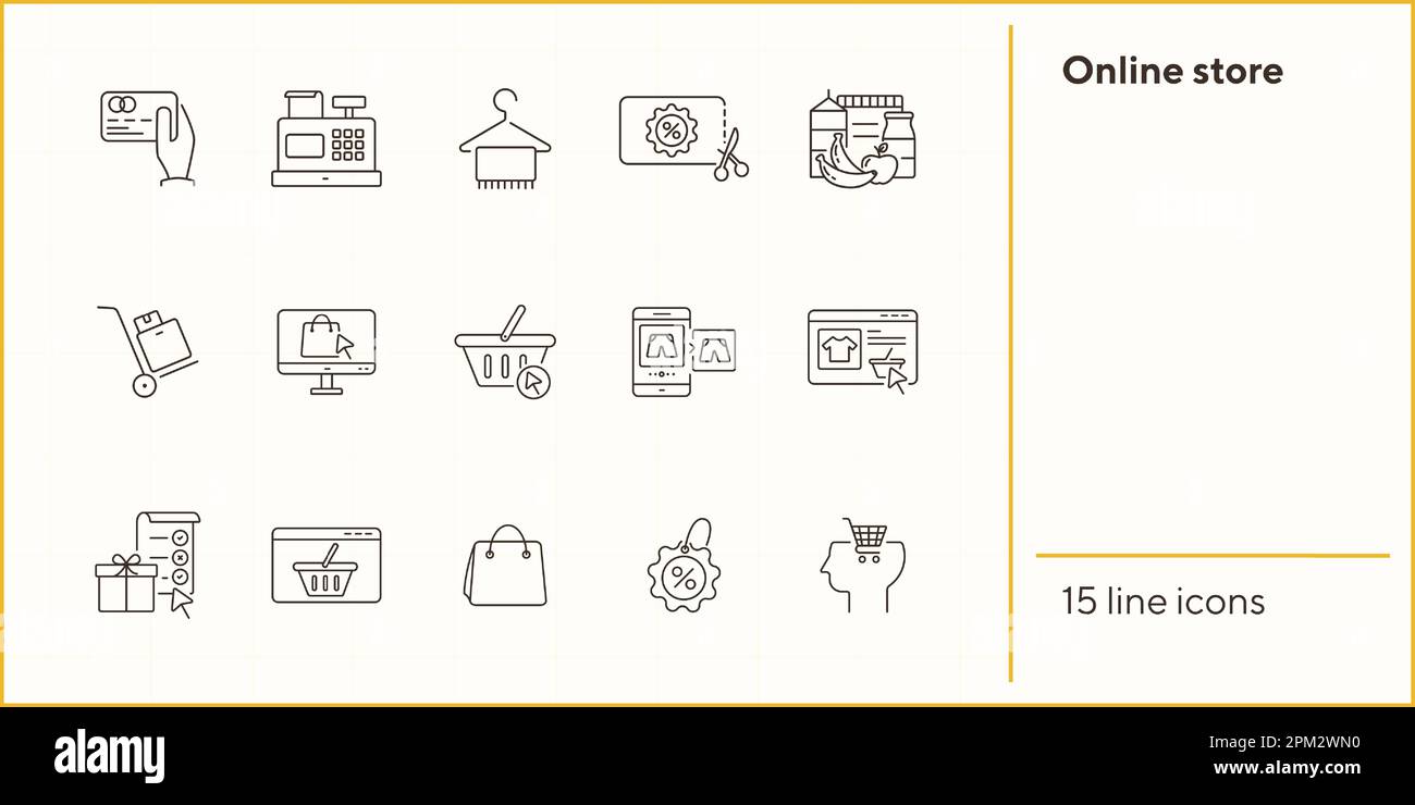 Online store line icon set Stock Vector Image & Art - Alamy